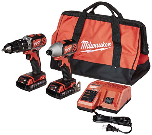 Milwaukee 269722CT M18 18Volt LithiumIon Cordless Hammer DrillImpact Driver Combo Kit