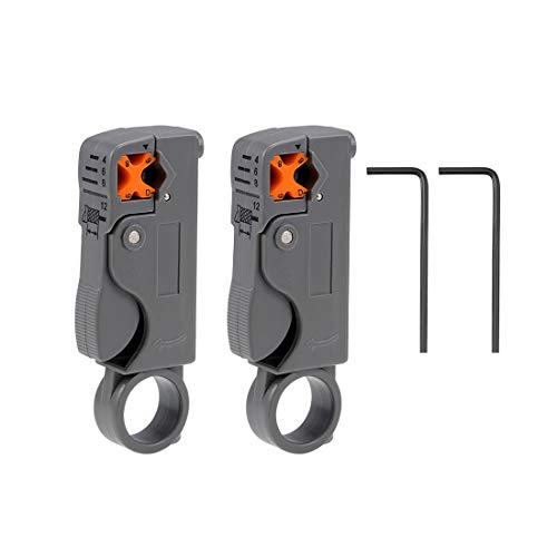 uxcell Rotary Coax Coaxial Cable Stripper Cutter Tool for RG58 RG5962 RG6 Wire Stripper 2pcs